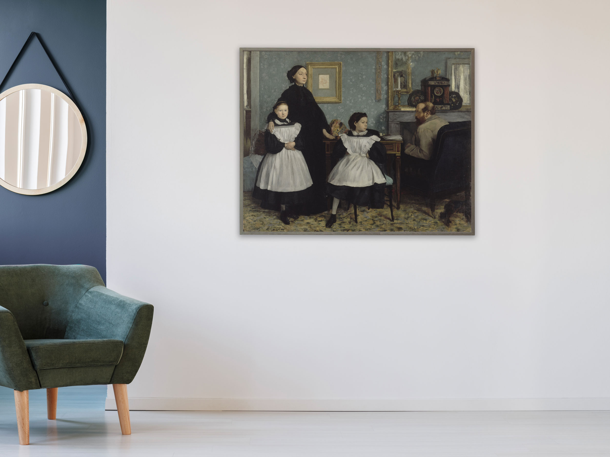 Edgar Degas - Die Familie Bellelli, Bilderrahmen grau