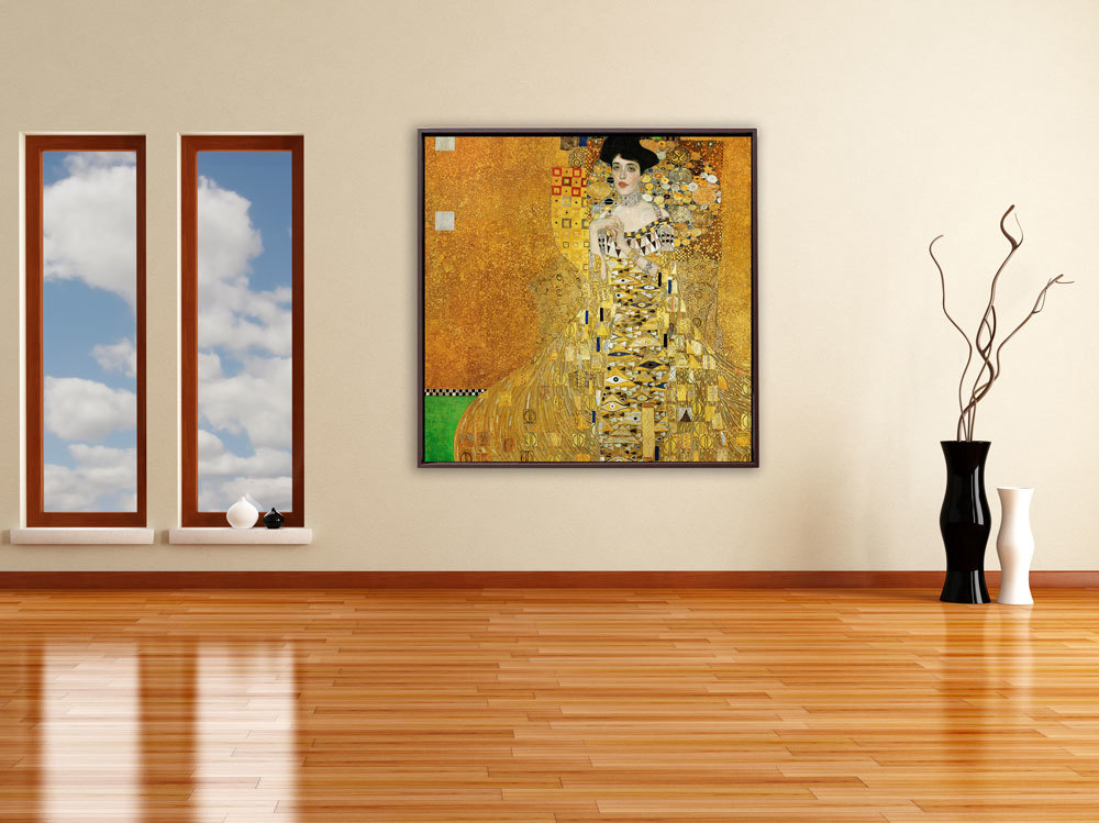 Gustav Klimt - Adele Bloch-Bauer's Portrait, 1907, Rahmen Schattenfuge braun