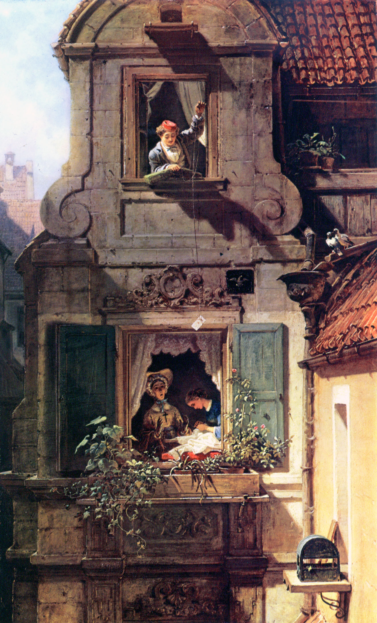 Carl Spitzweg - Der abgefangene Liebesbrief, 1860