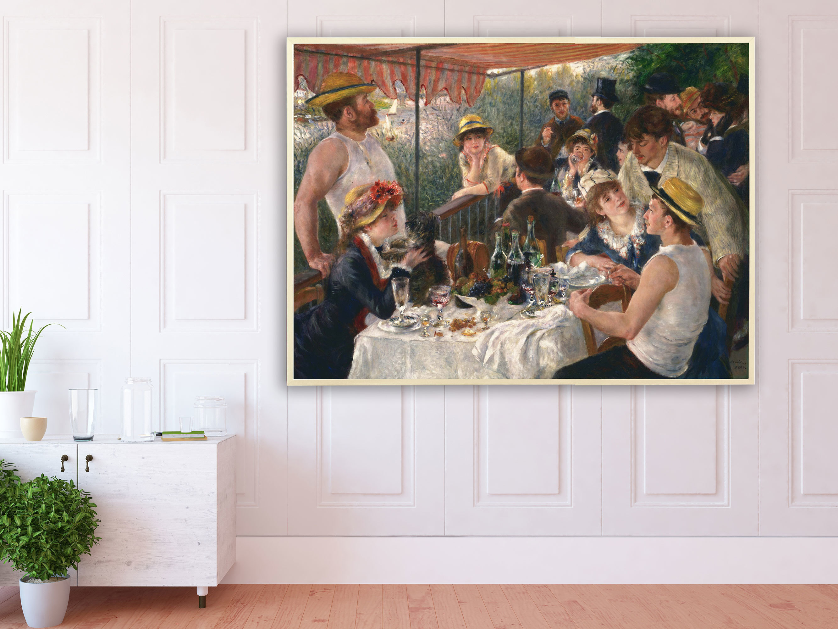 Auguste Renoir - Das Frühstück der Ruderer, 1881, Bilderrahmen Ahorn