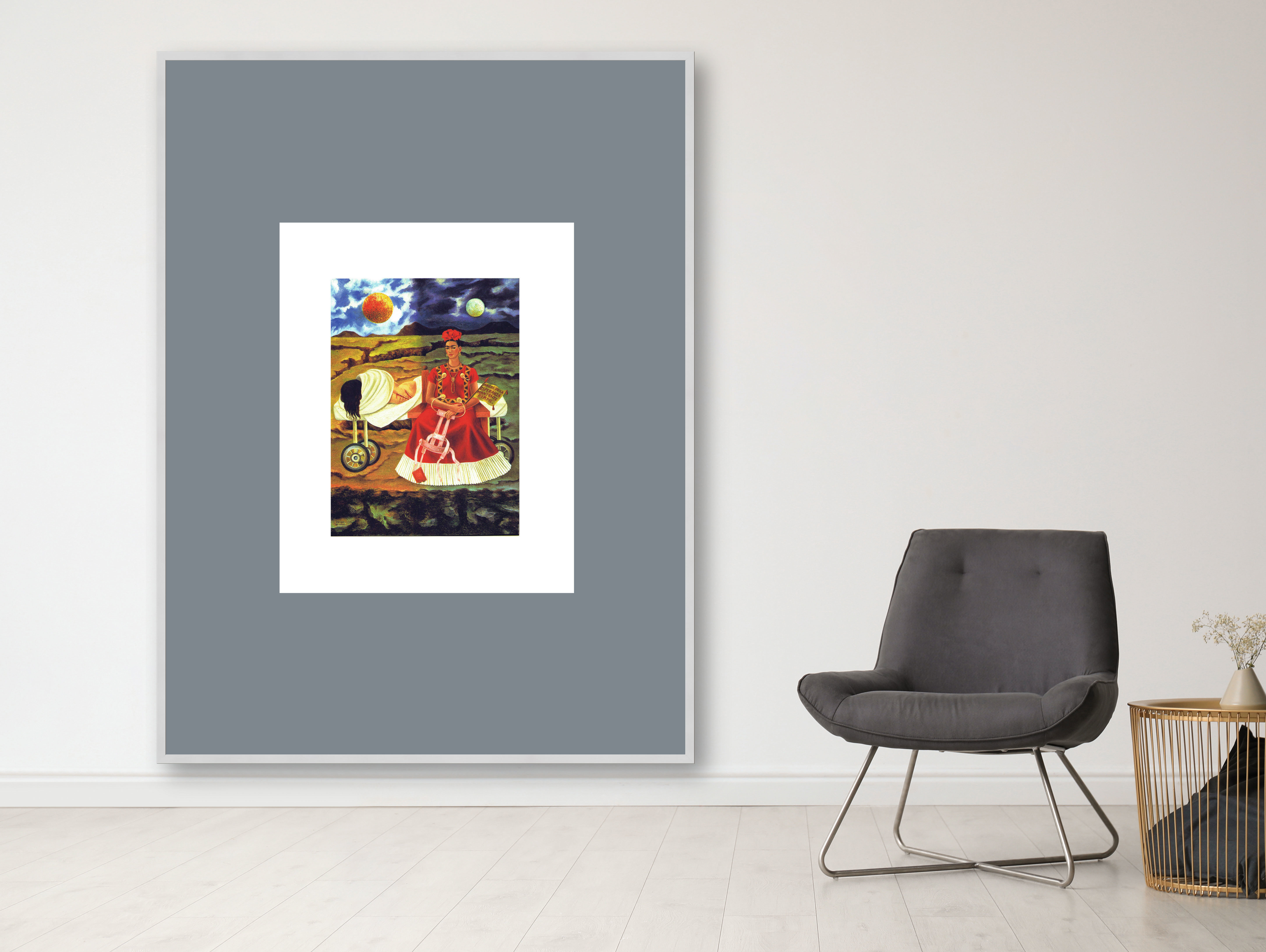 Baum der Hoffnung, 1946 - Passepartout grau/weiß, Rahmen Holz weiß