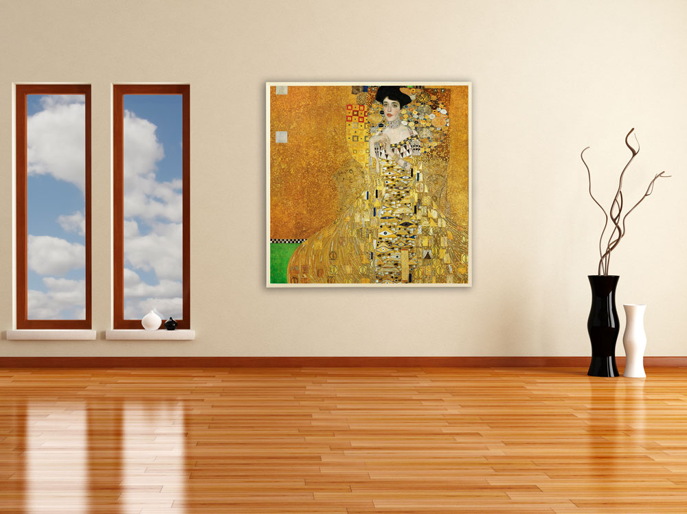 Gustav Klimt - Adele Bloch-Bauer's Portrait, 1907, Bilderrahmen Ahorn