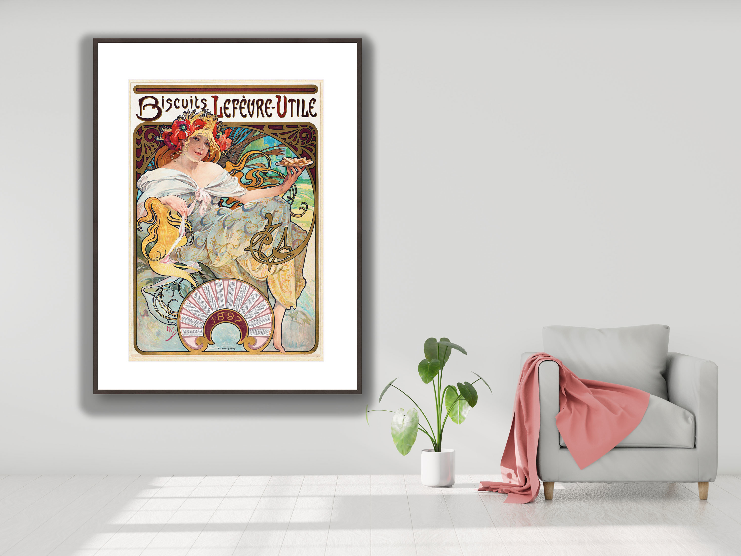 Werbeplakat für Biscuits Lefèvre-Utile, 1896
