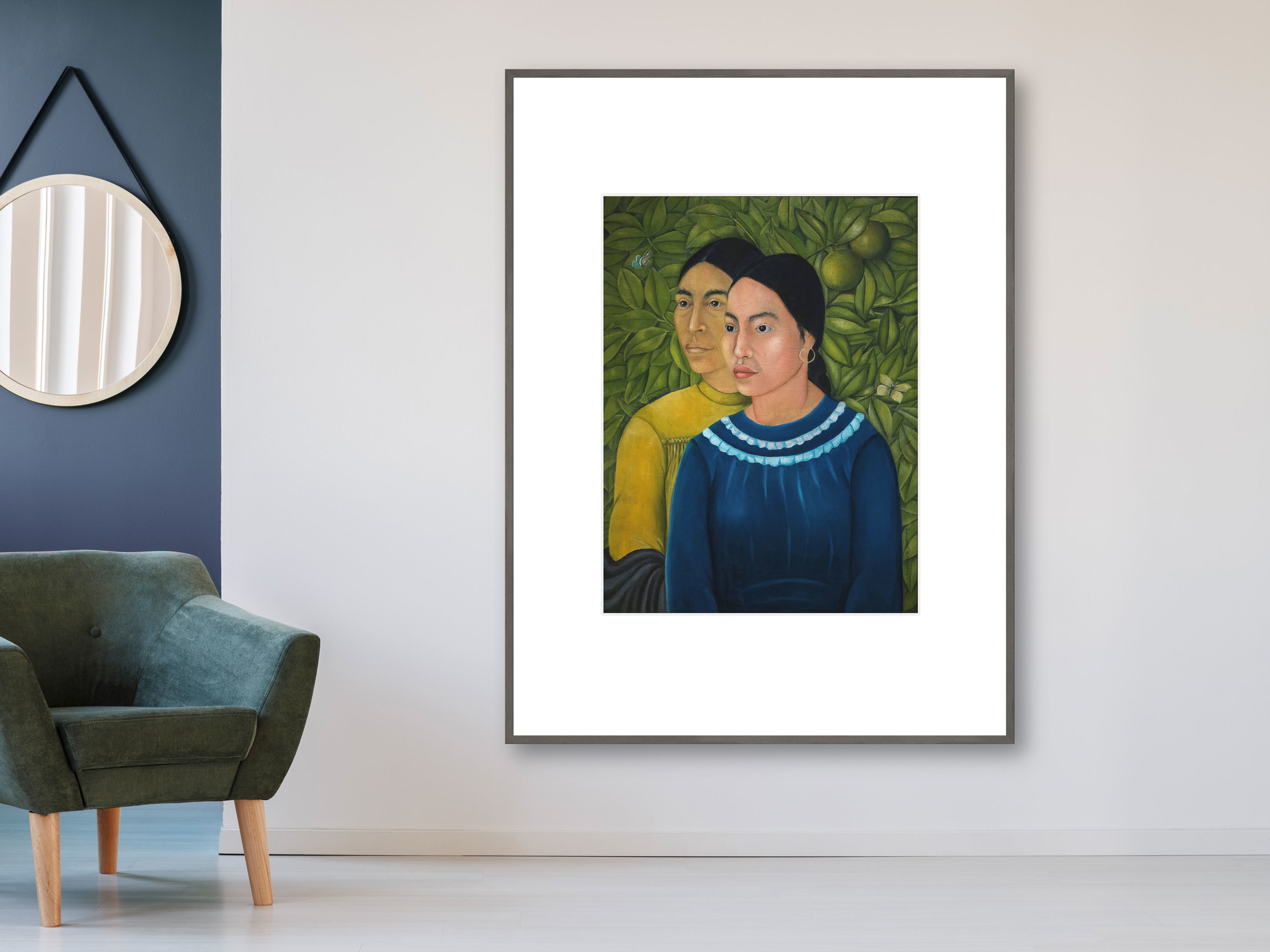 2 Frauen, 1928 - Passepartout weiß, Rahmen grau