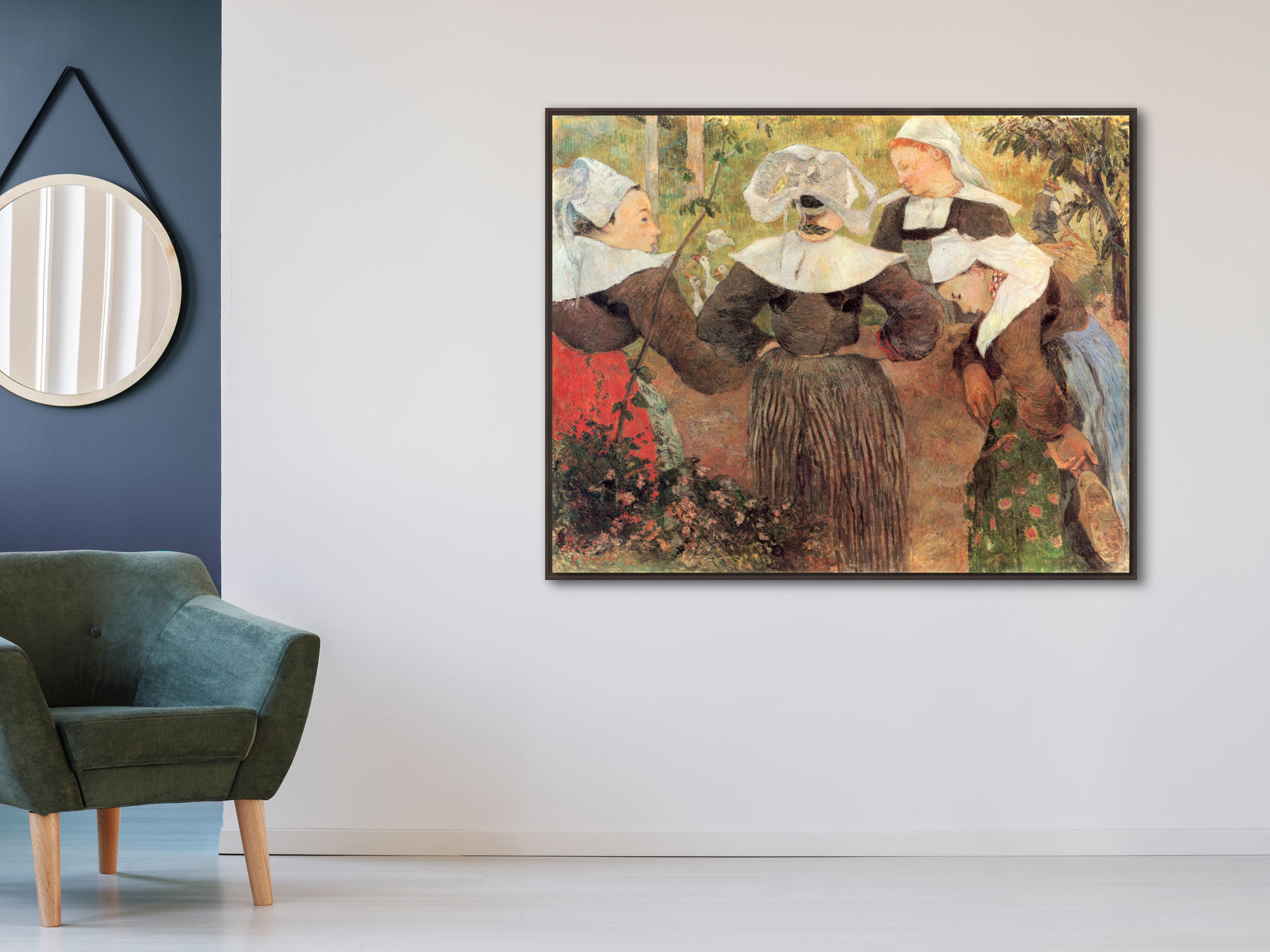 Der Tanz der vier Bretoninnen, 1886, Leinwand mit Rahmen braun