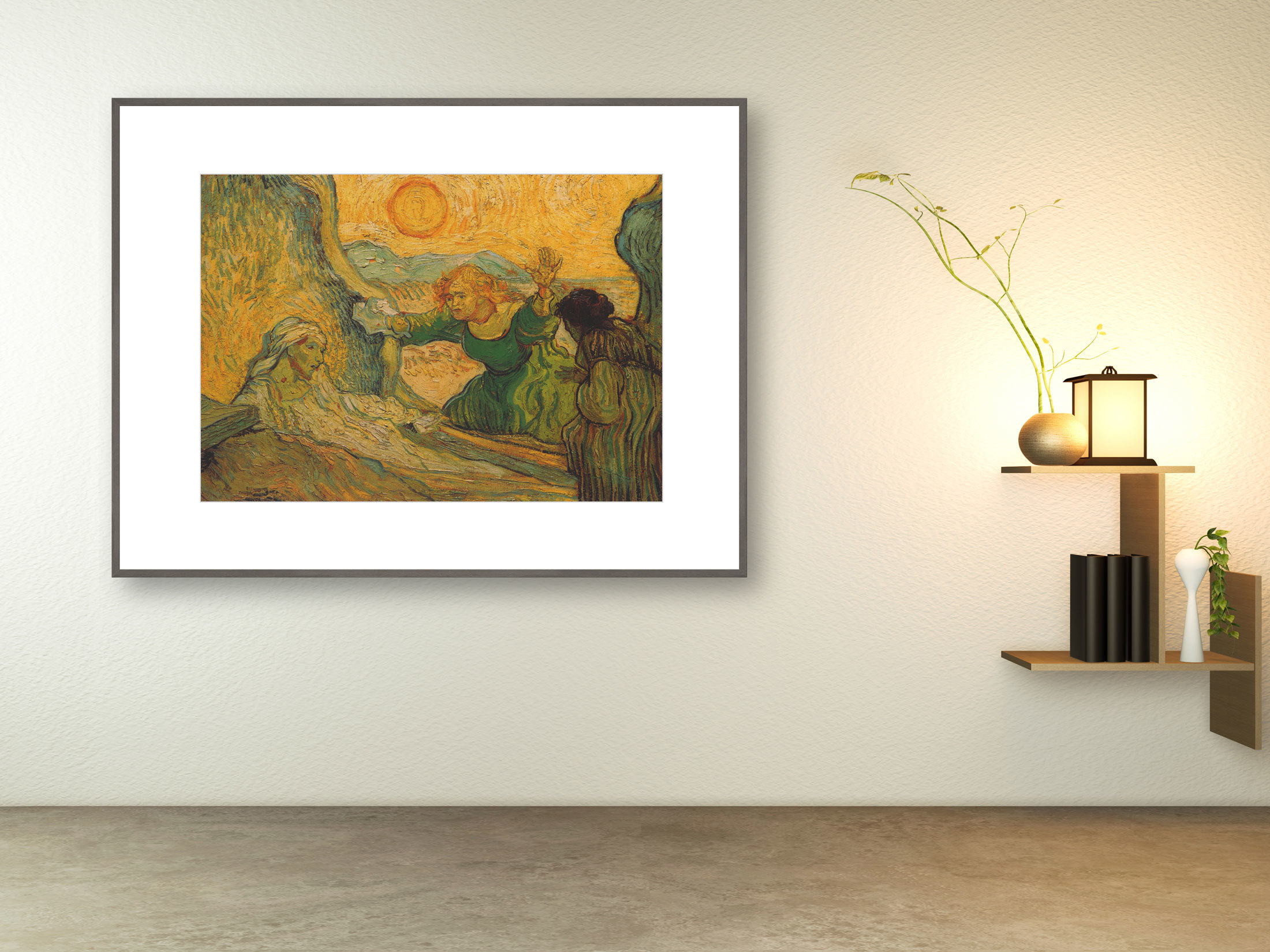 Die Auferstehung des Lazarus, 1889/90 - Passepartout Rahmen grau