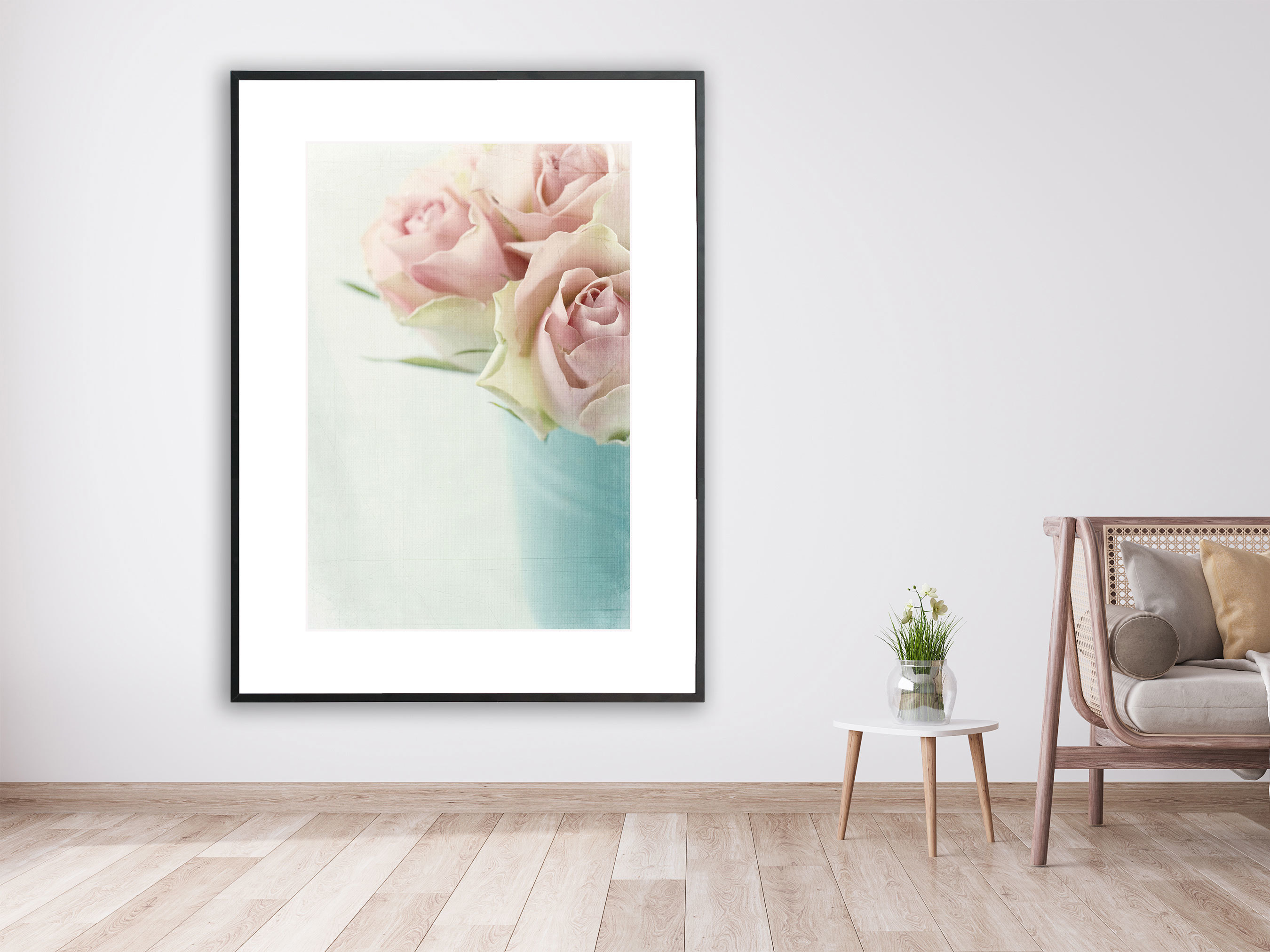 Rosen in blauem Topf