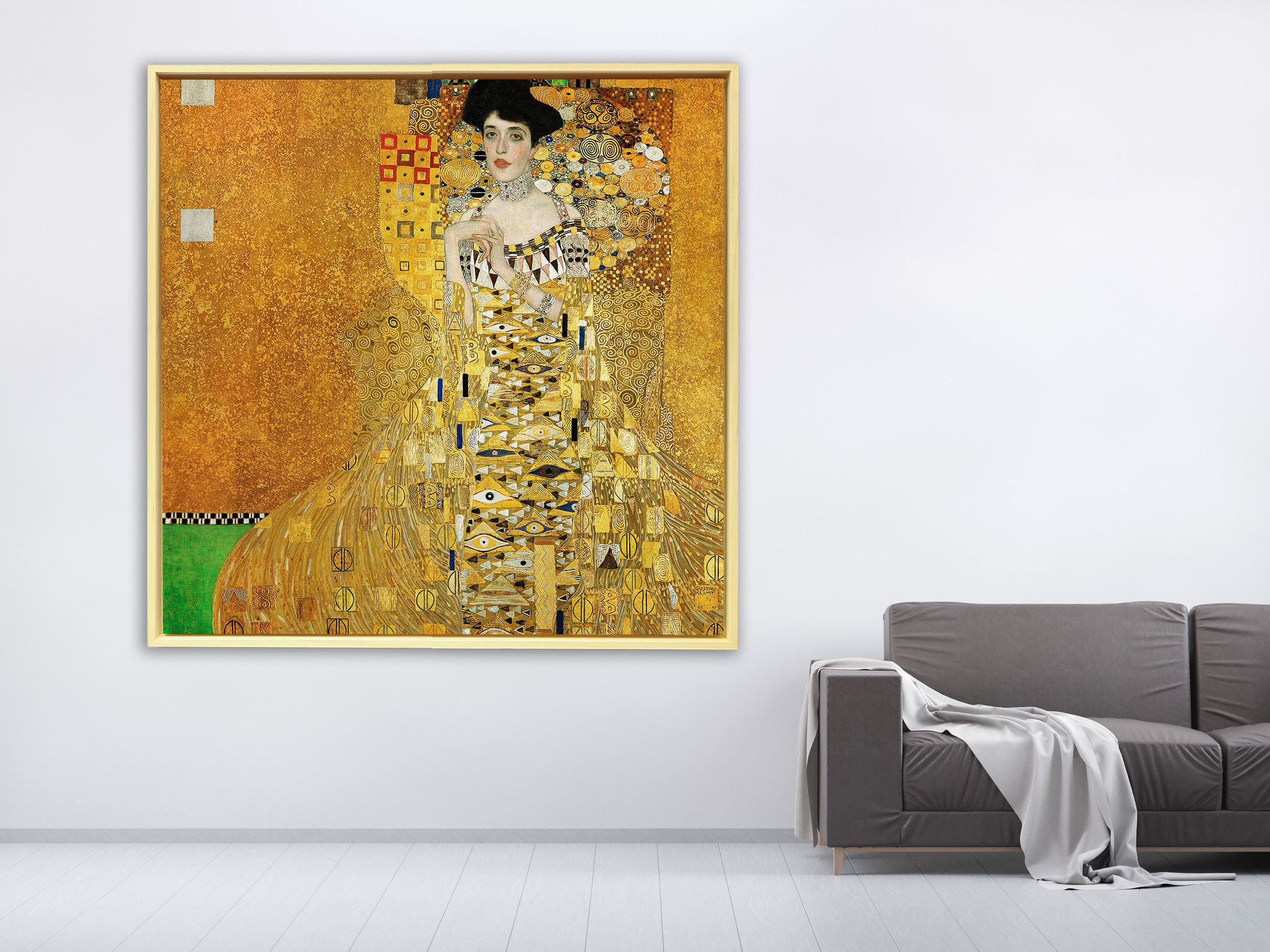 Gustav Klimt - Adele Bloch-Bauer's Portrait, 1907, Rahmen Schattenfuge Natur