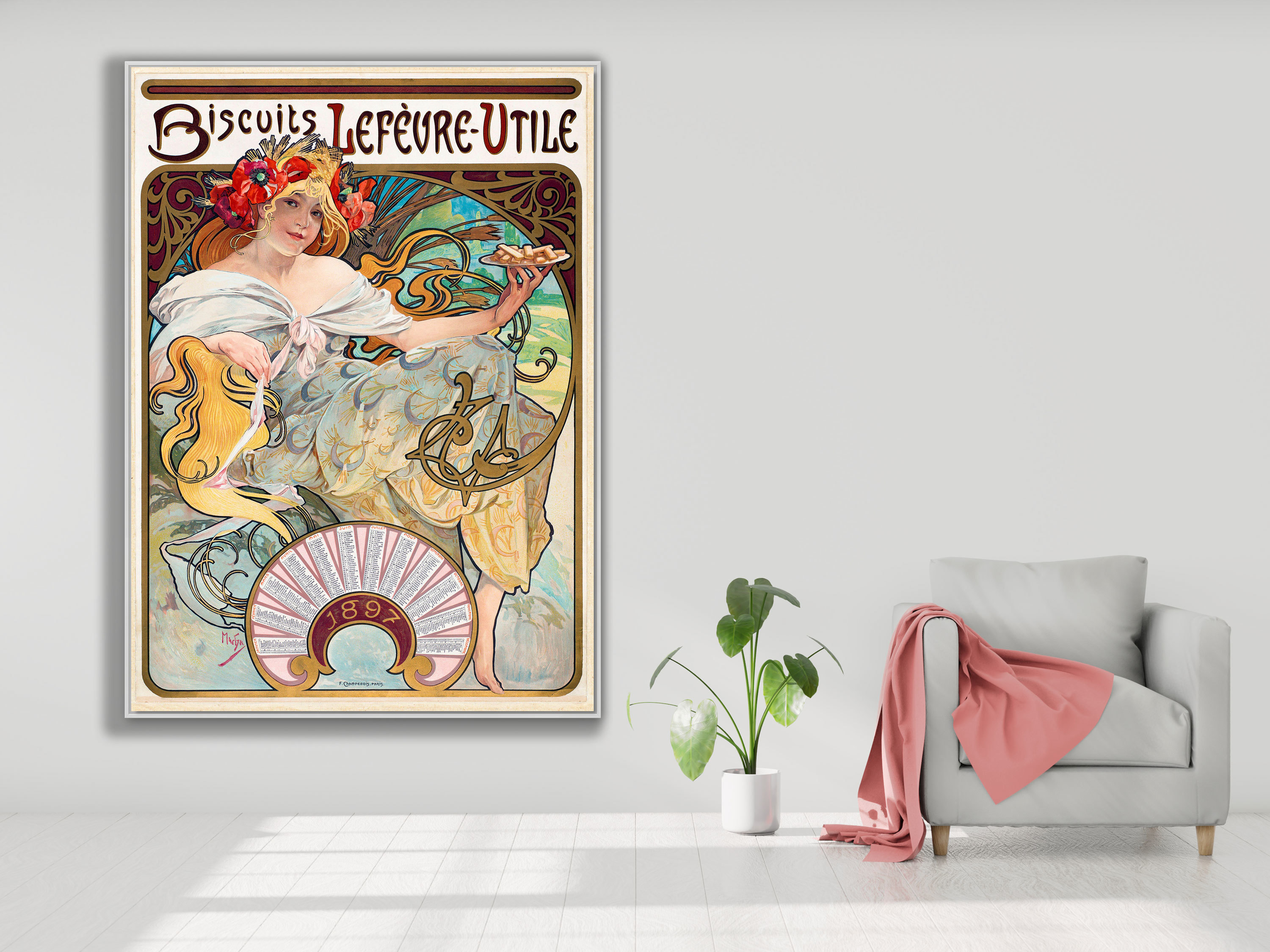 Werbeplakat für Biscuits Lefèvre-Utile, 1896