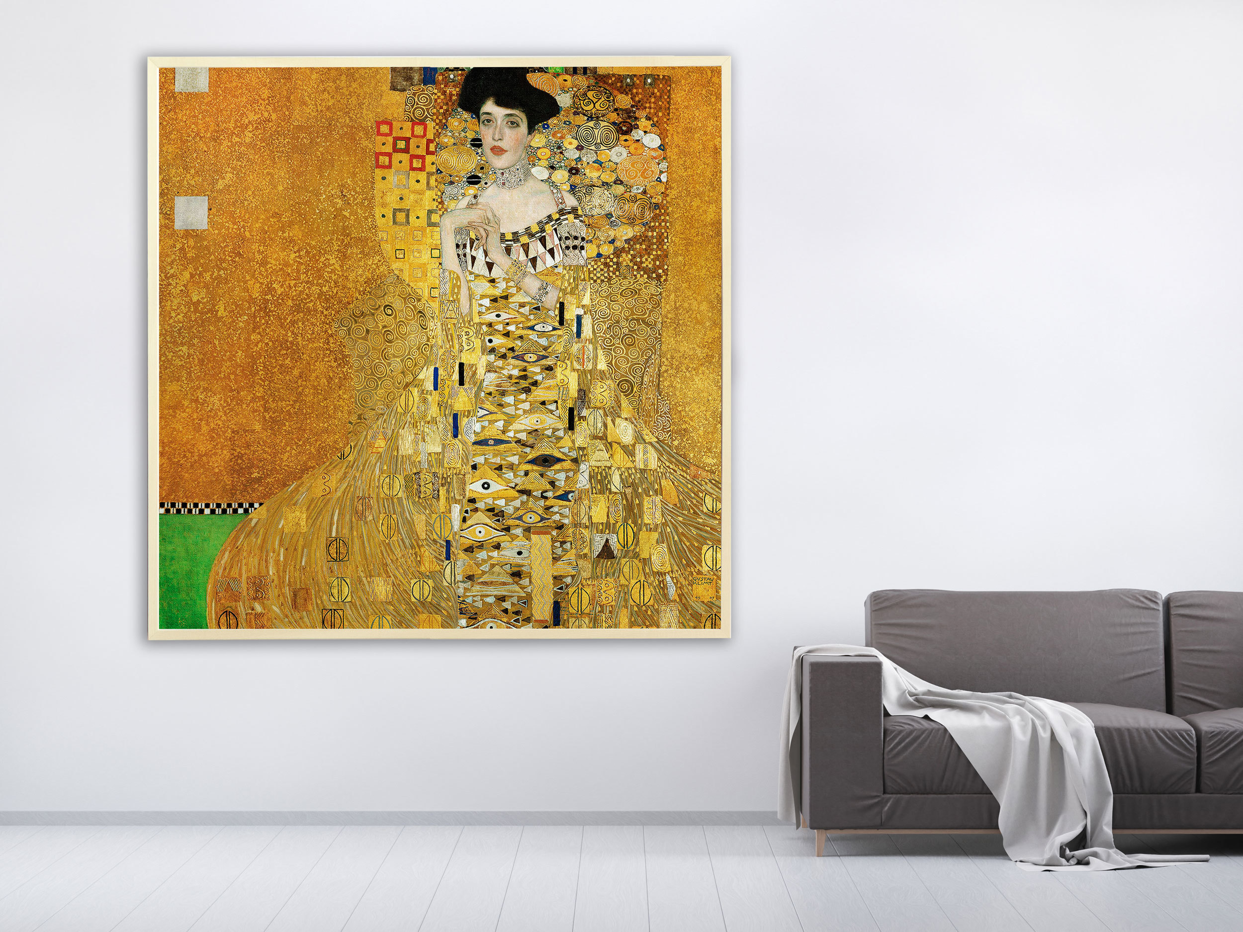 Gustav Klimt - Adele Bloch-Bauer's Portrait, 1907, Bilderrahmen Ahorn