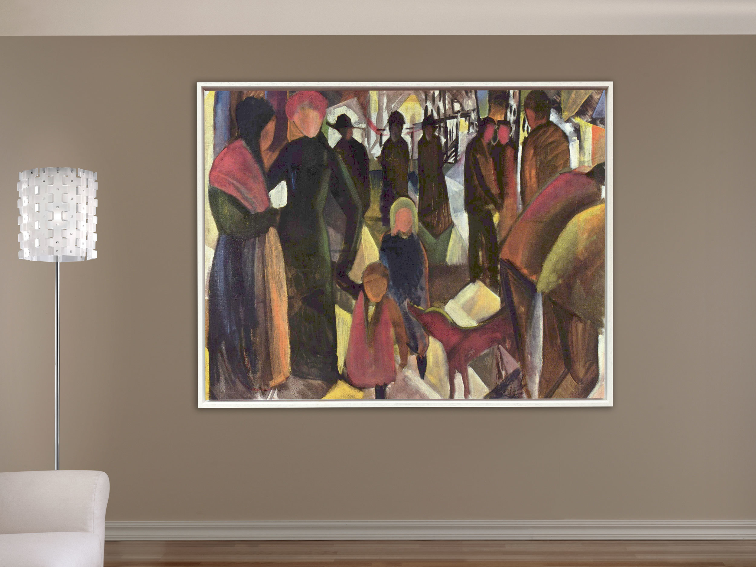 August Macke - Abschied, 1914, Schattenfugenrahmen weiß