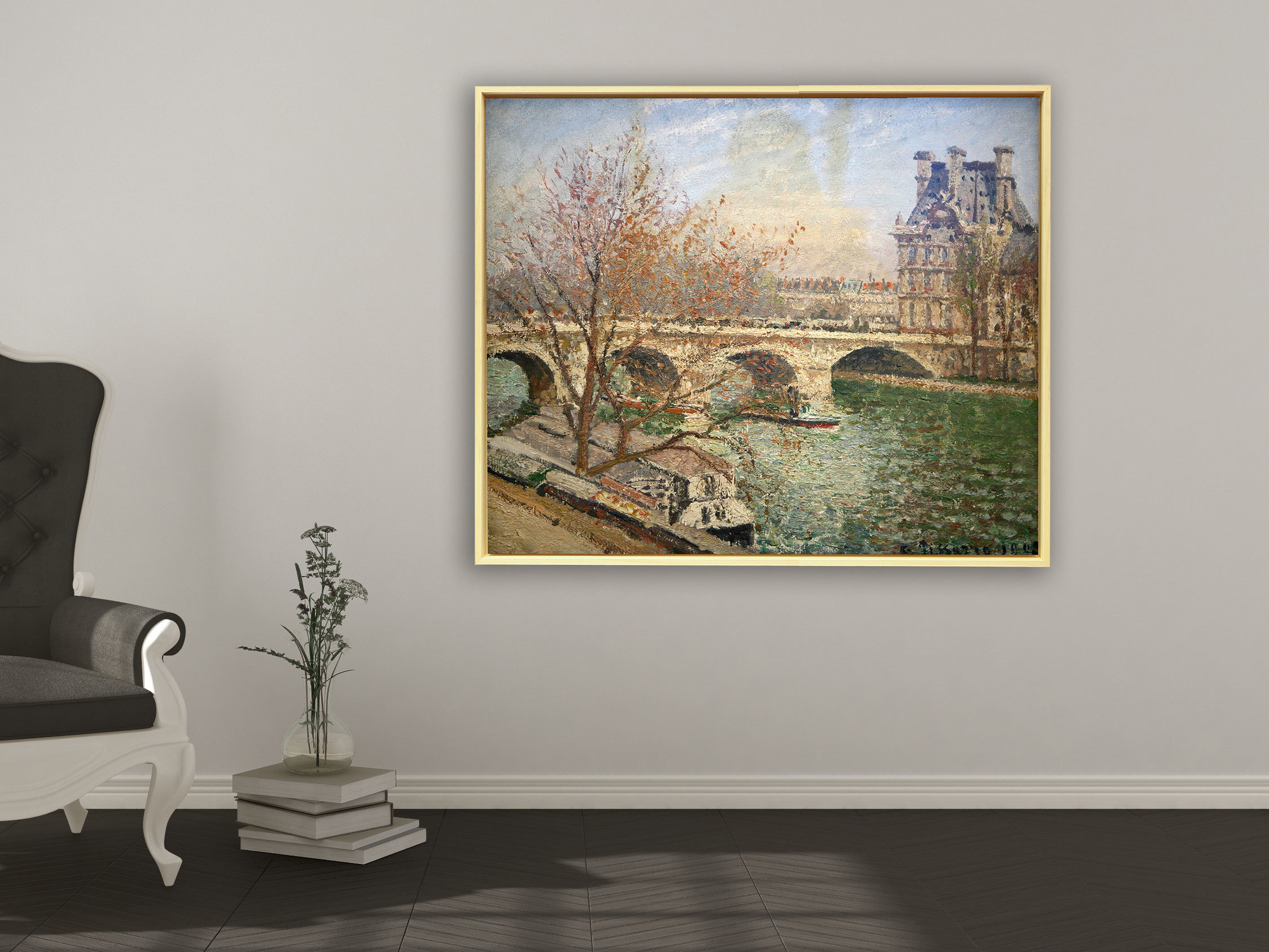 Camille Pissarro - Die königliche Brücke und der Flora Pavillion, Rahmen Schattenfuge natur
