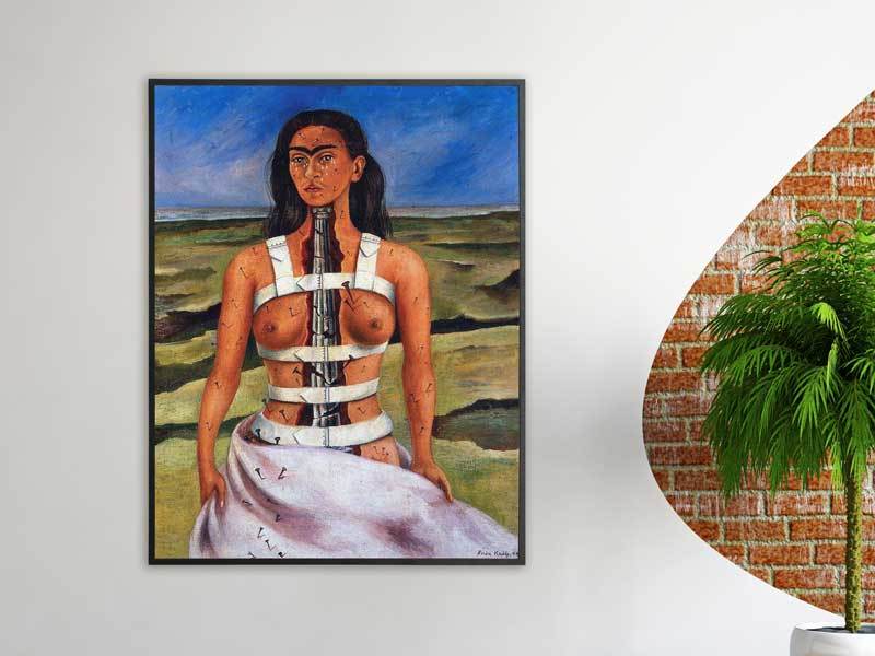 Frida Kahlo - Broken Column, 1944, Bilderrahmen schwarz