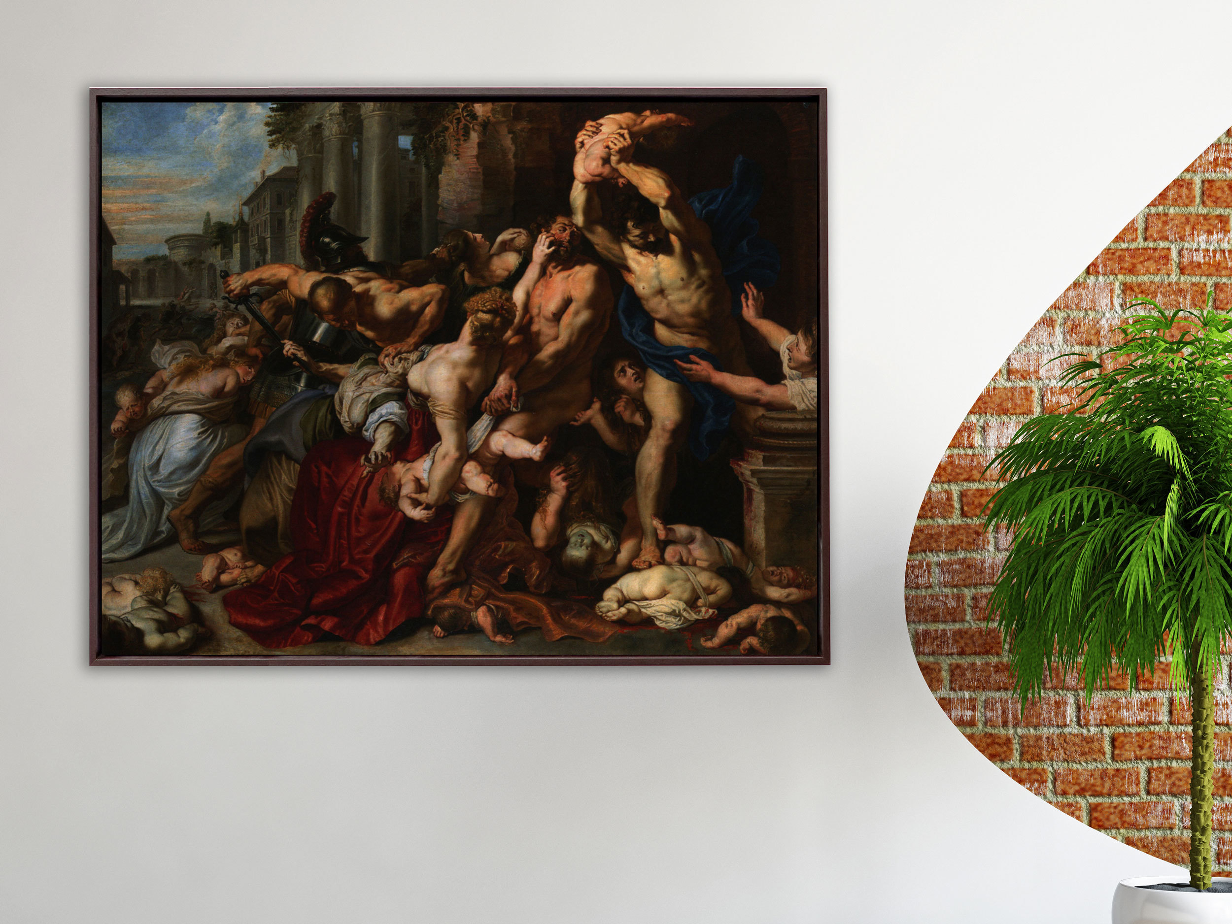 Peter Paul Rubens - Der bethlehemitische Kindermord, Schattenfugenrahmen braun