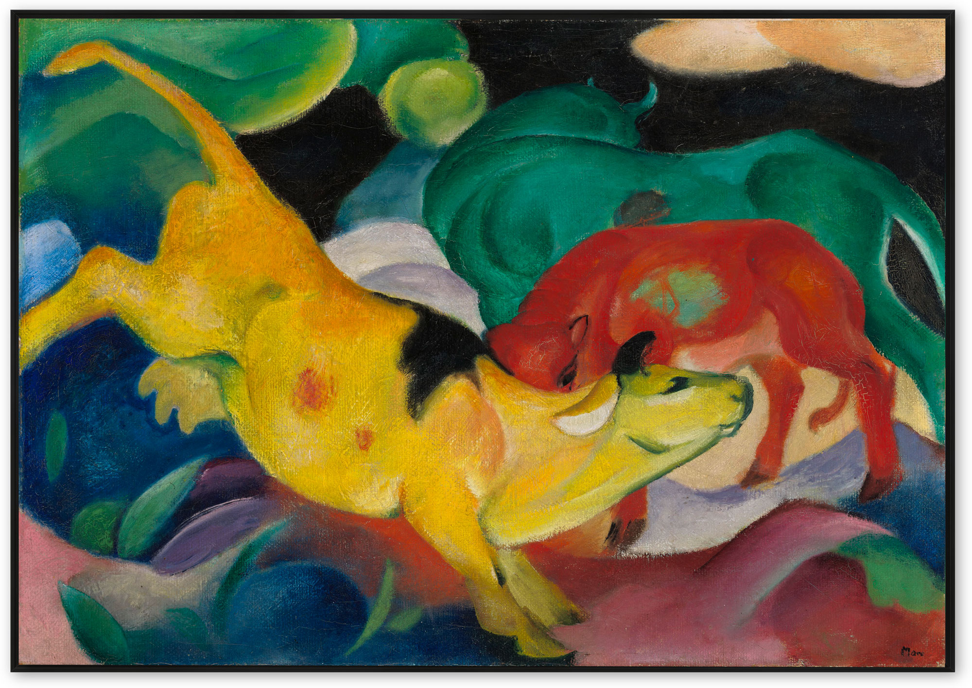 Gelbe Kuh, 1912, Schattenfugenrahmen schwarz