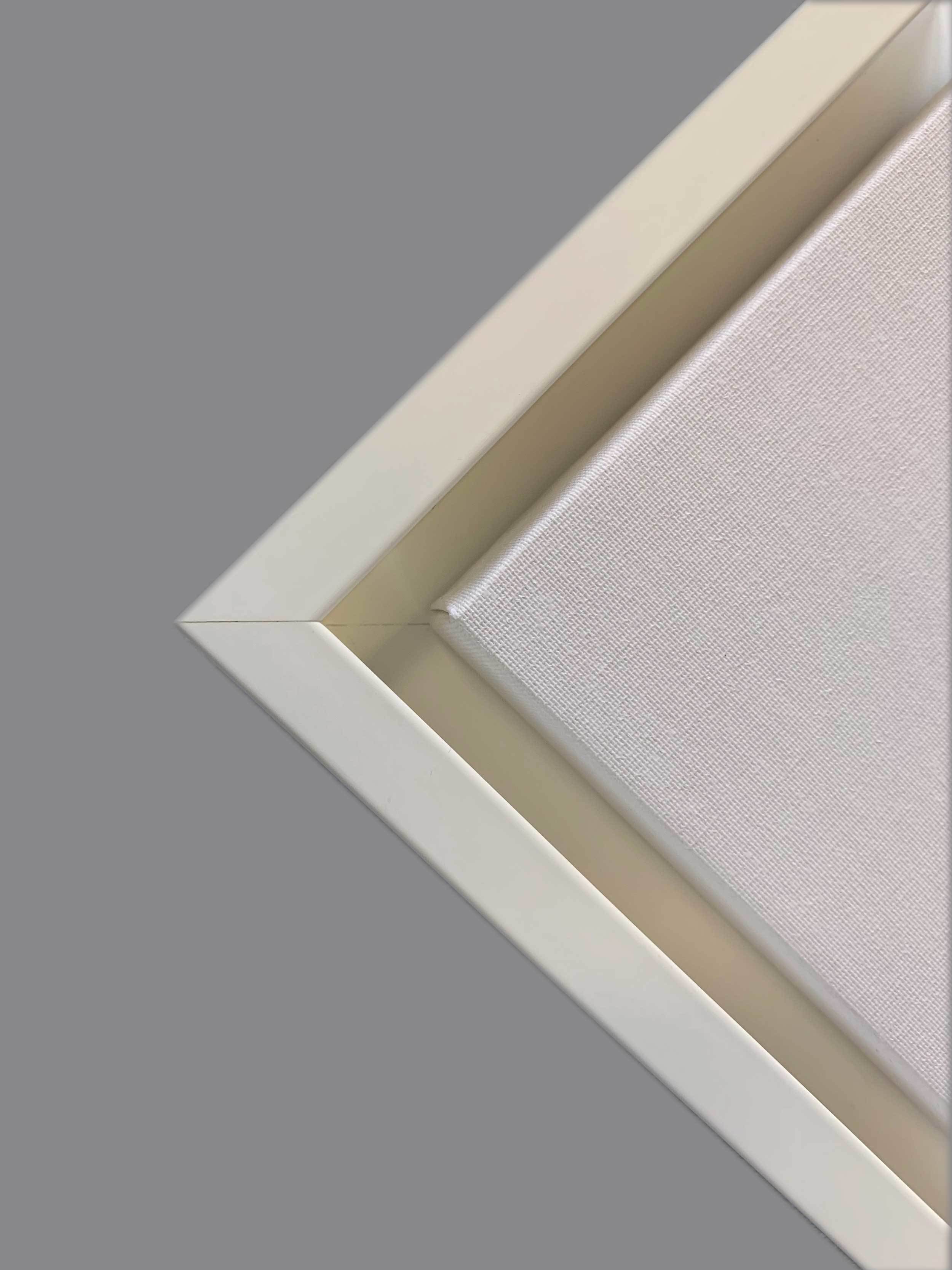 Edouard Manet - Porträt der Eva Gonzalés im Atelier Manets, 1870, Schattenfugenrahmen weiß