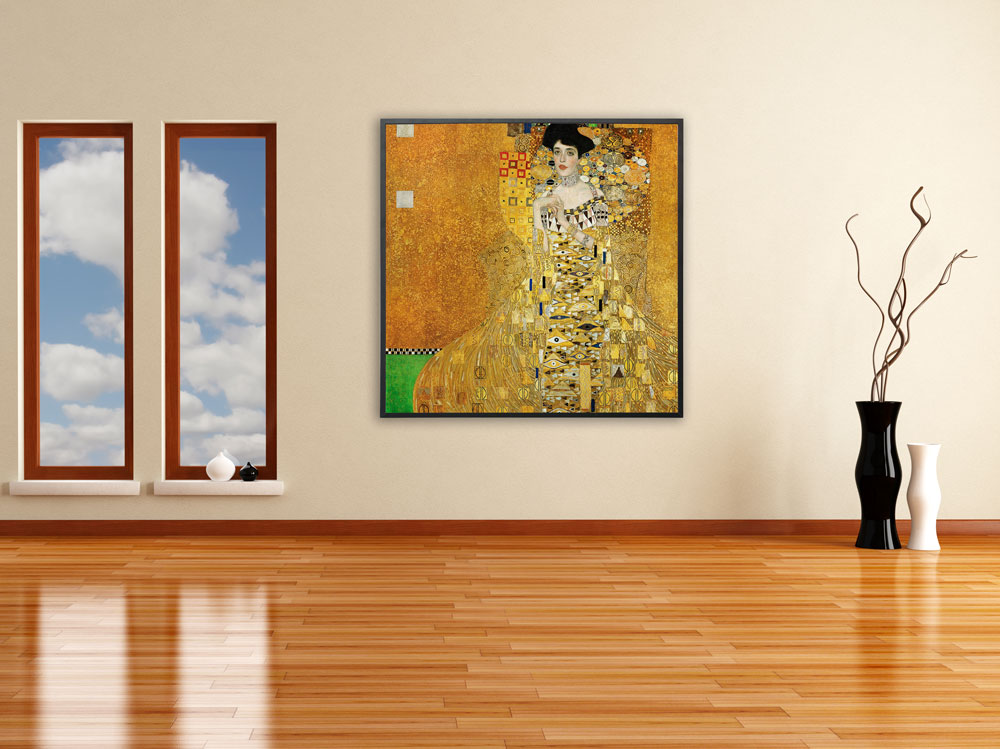 Gustav Klimt - Adele Bloch-Bauer's Portrait, 1907, Bilderrahmen schwarz