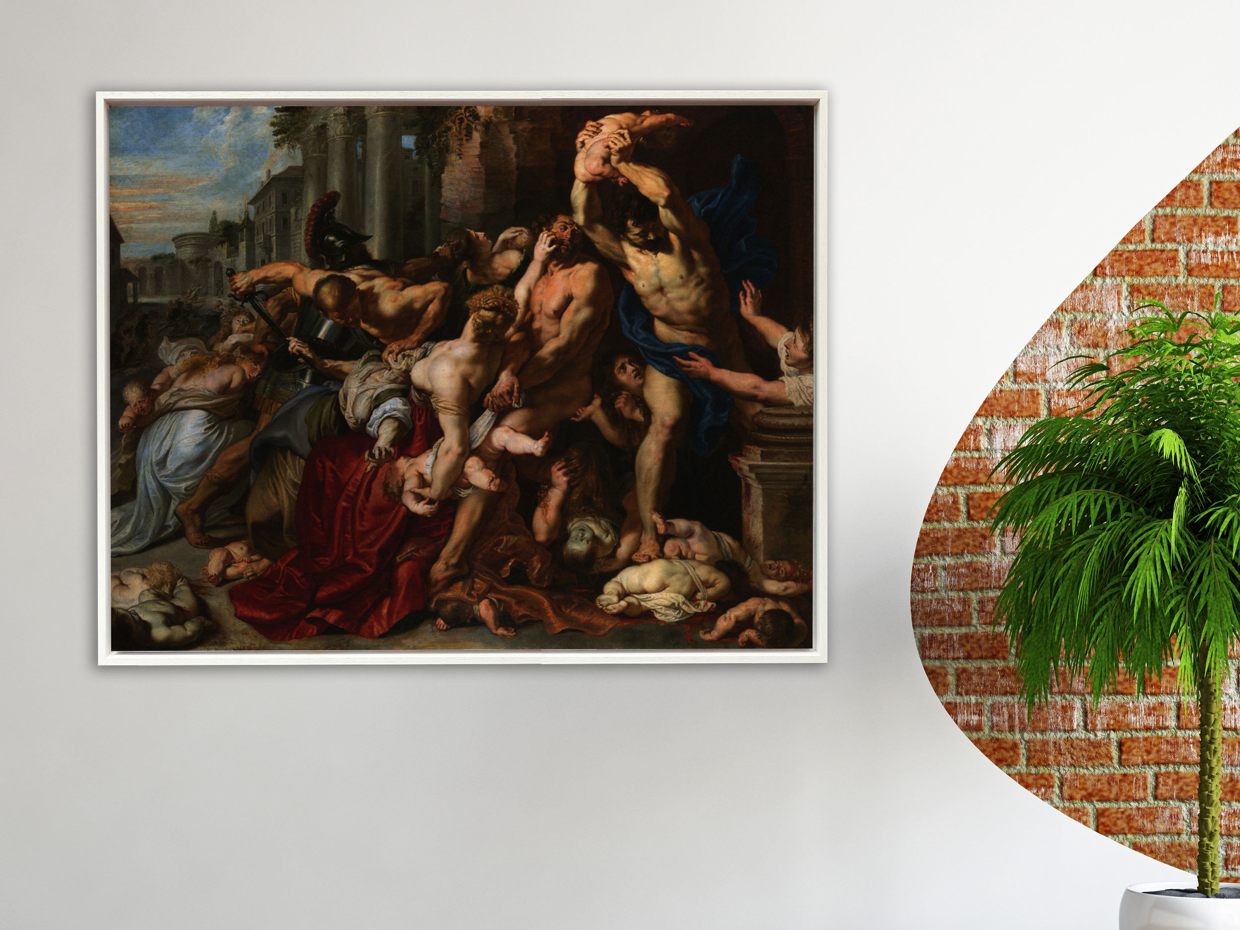 Peter Paul Rubens - Der bethlehemitische Kindermord, Schattenfugenrahmen weiß