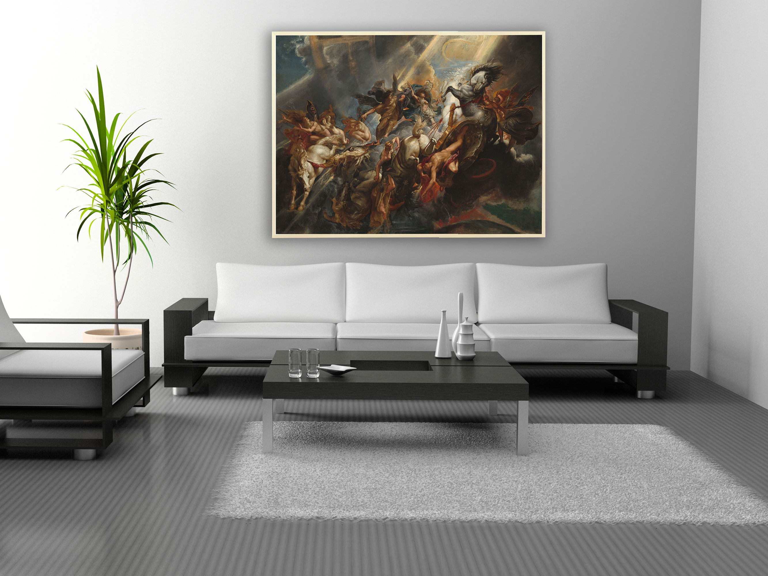 Peter Paul Rubens - Der Fall von Phaeton, Bilderrahmen Ahorn