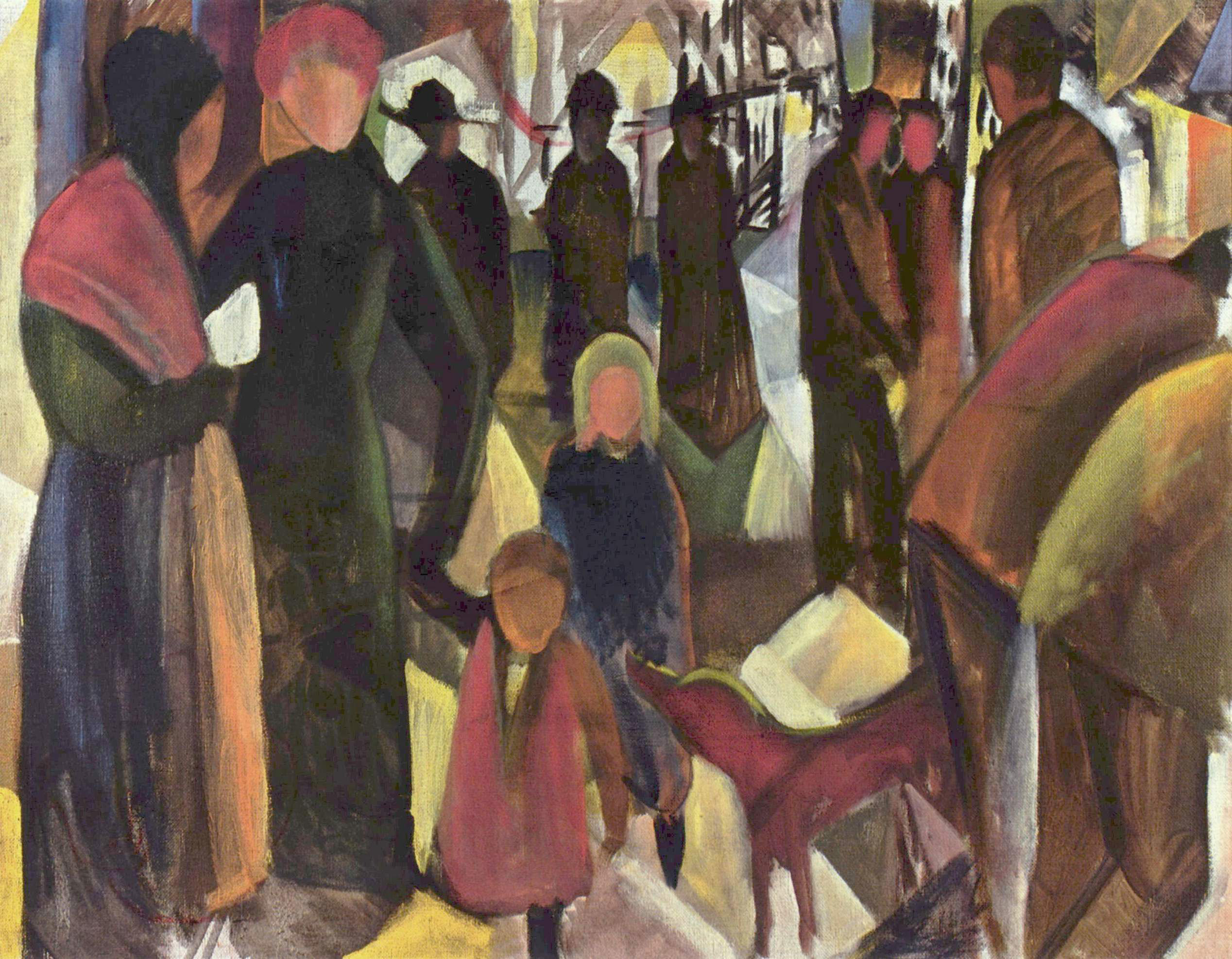August Macke - Abschied, 1914, Bilderrahmen Ahorn