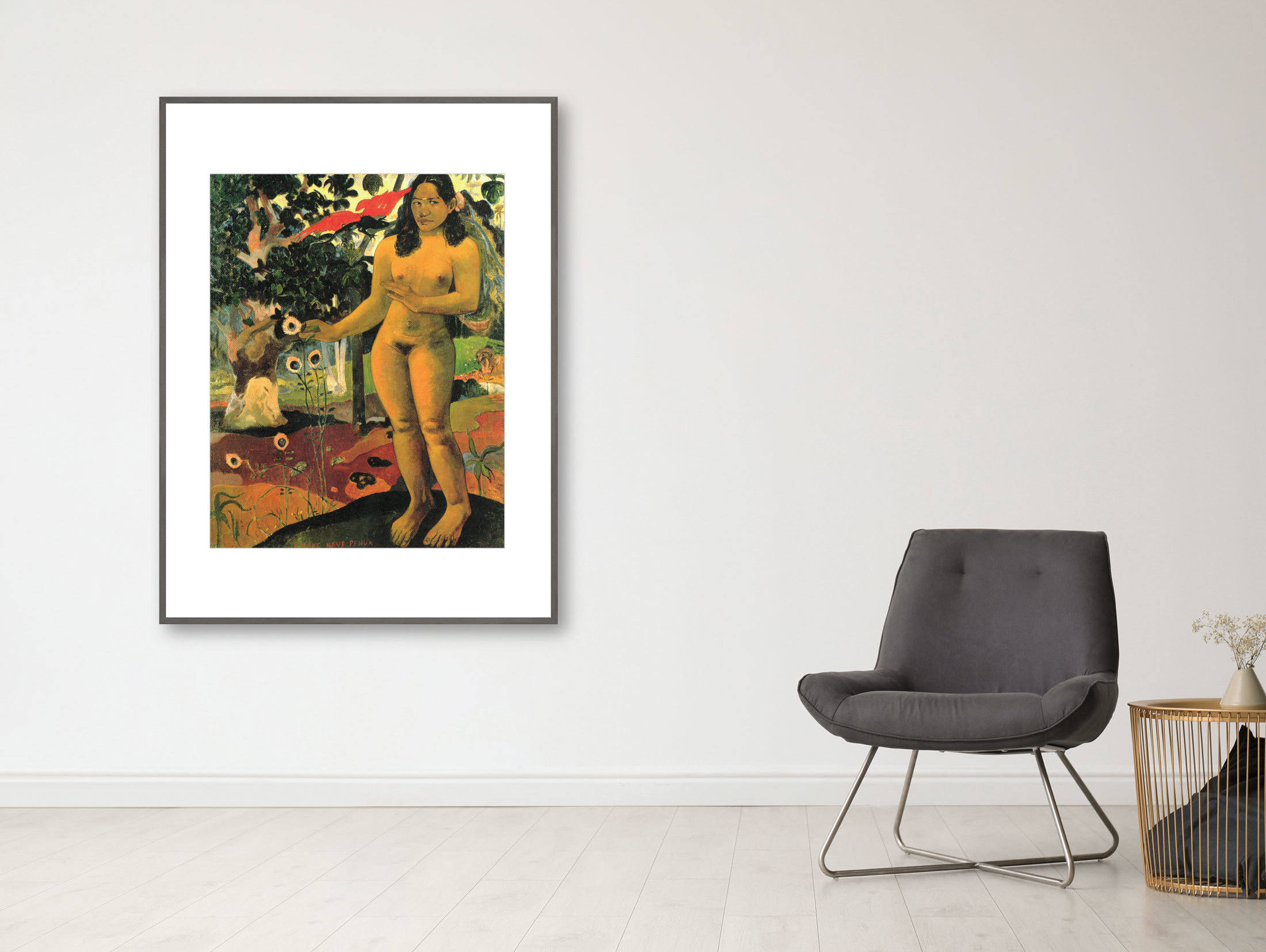 Herrliches Land, 1892 - Passepartout Rahmen grau