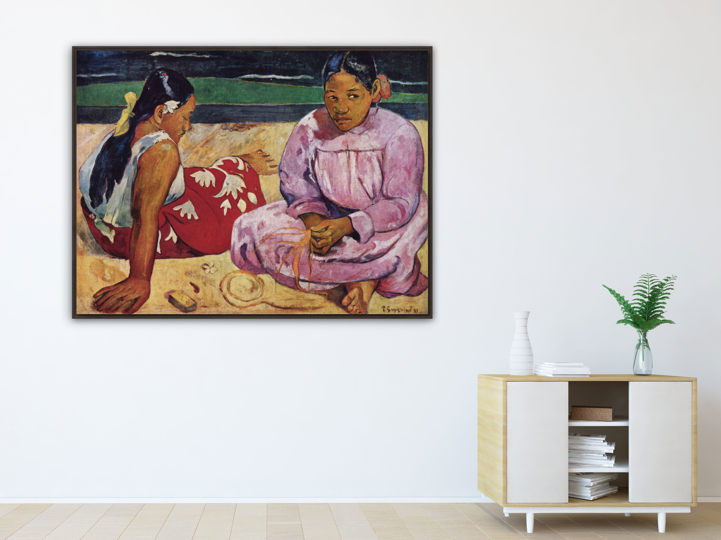 Frauen am Strand, 1891, Leinwand mit Rahmen braun