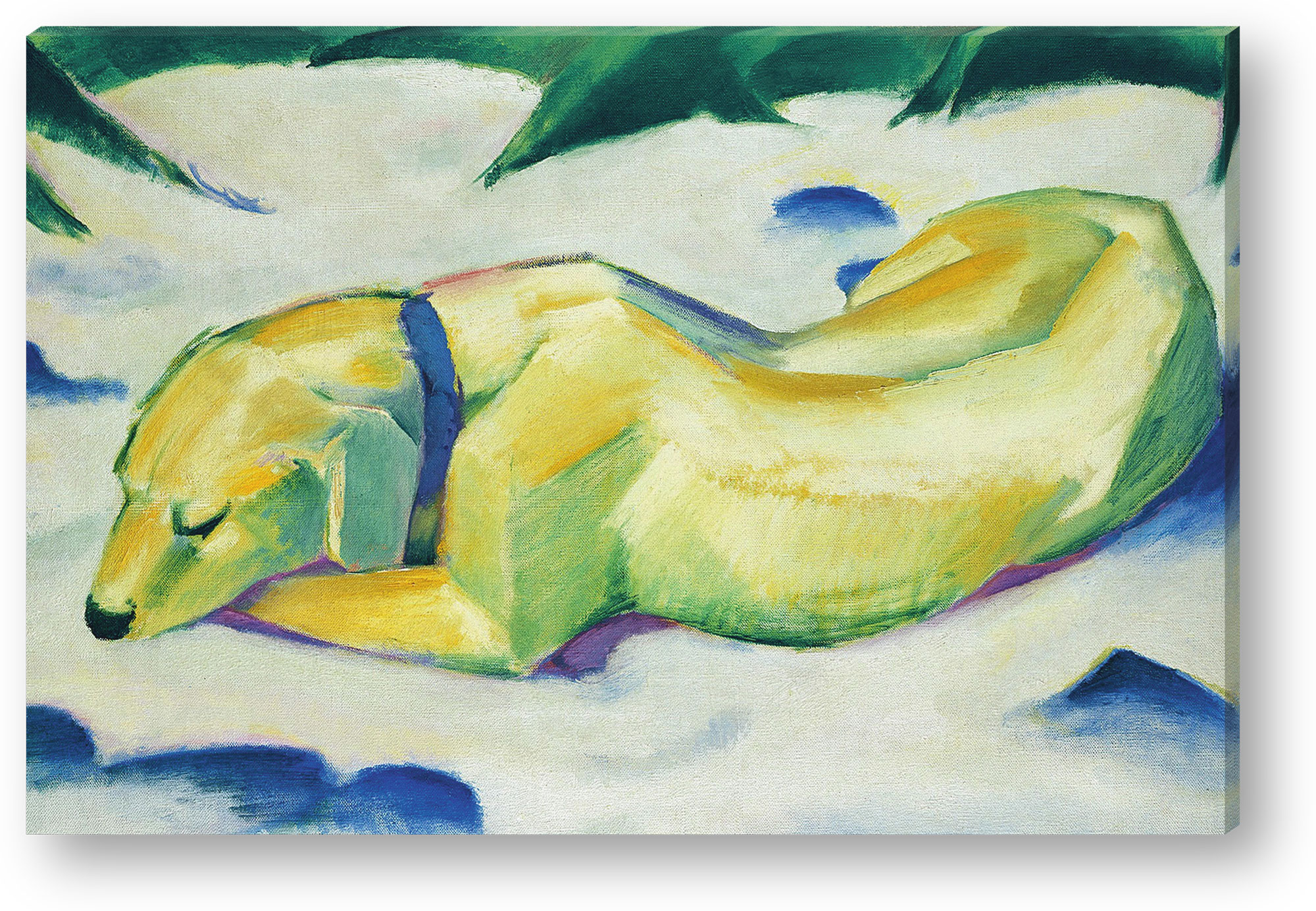 Liegender Hund im Schnee, 1911, Leinwandbild