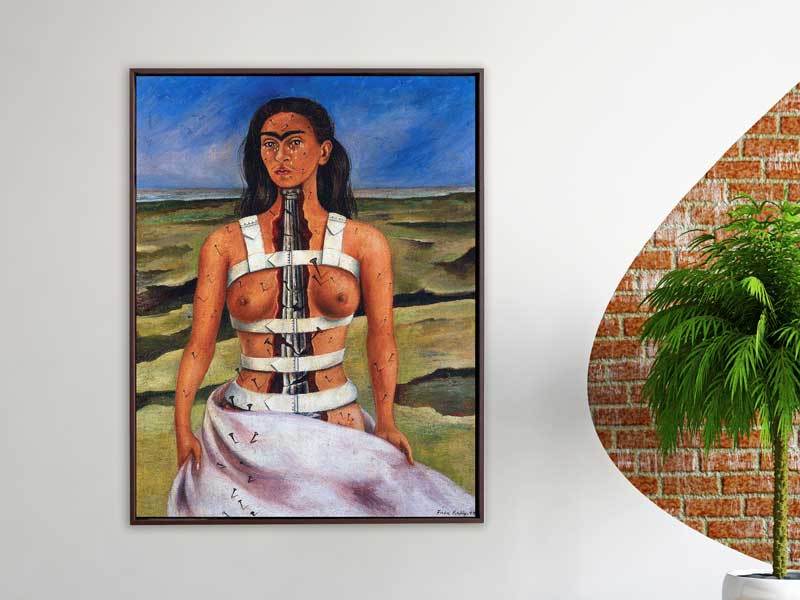 Frida Kahlo - Broken Column, 1944, Rahmen Schattenfuge braun