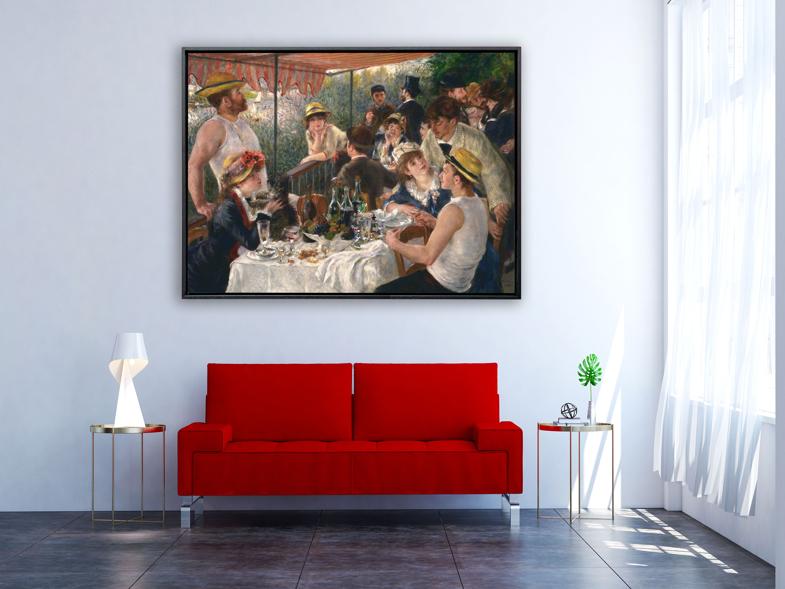 Auguste Renoir - Das Frühstück der Ruderer, 1881, Schattenfugenrahmen schwarz