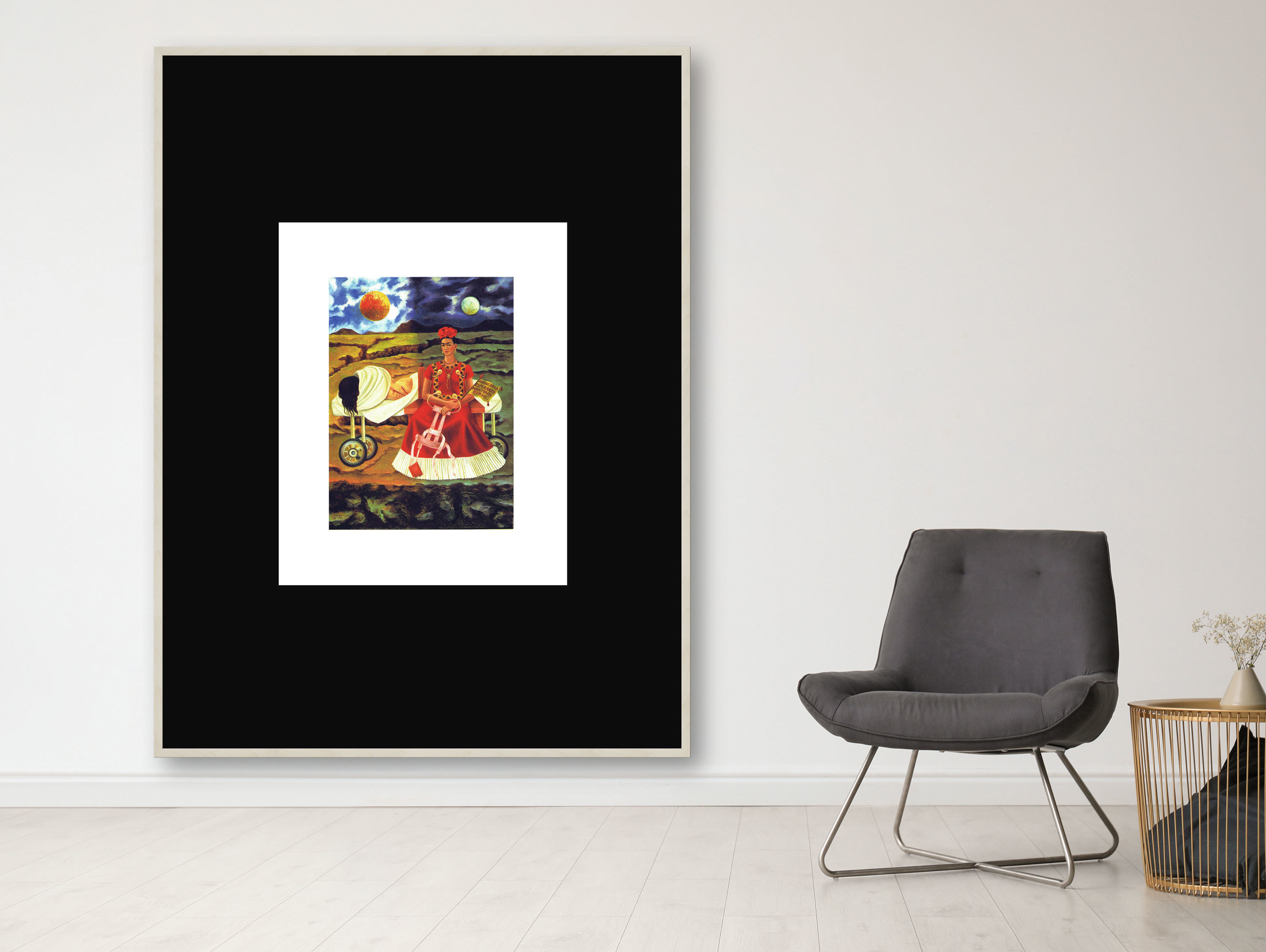 Baum der Hoffnung, 1946 - Passepartout schwarz/weiß, Rahmen Ahorn